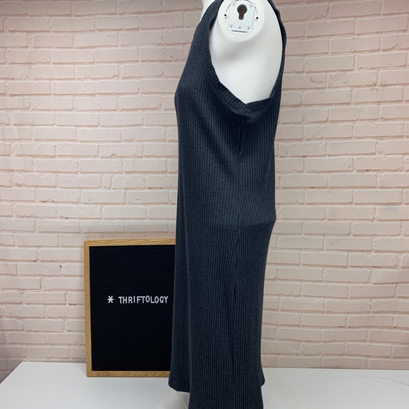 Madewell Ribbed Tank Stretch Gray Dress Large - Picture 7 of 8